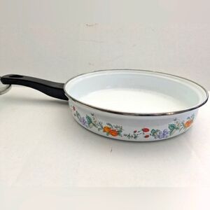Floral And Strawberry skillet/Sauce Pan With Lid.